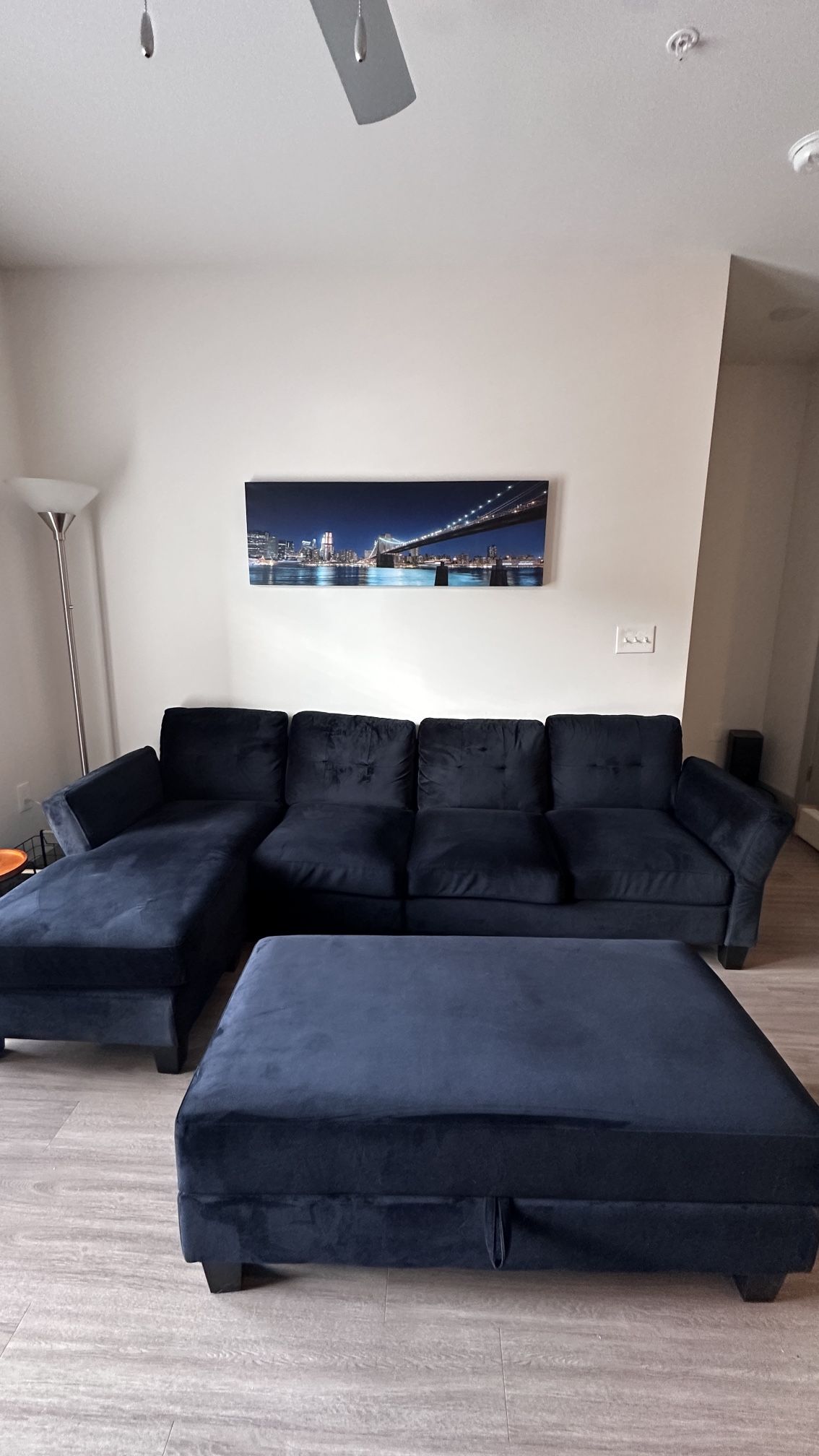 Sectional Sofa With Ottoman, Great Condition