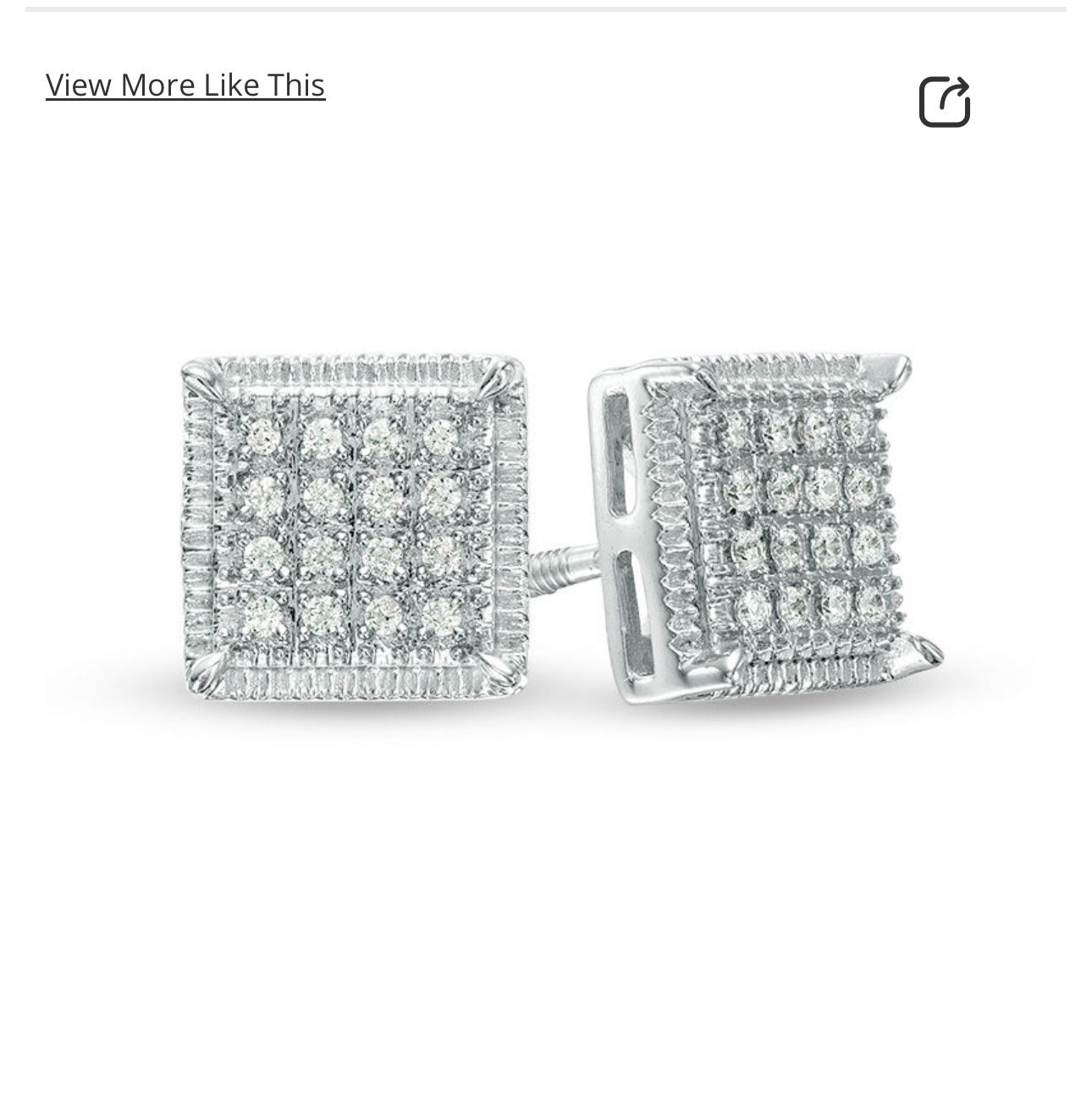 Men’s 14 karat Gold Studded Multi-Diamond Textured Frame Stud Earring In Gold 