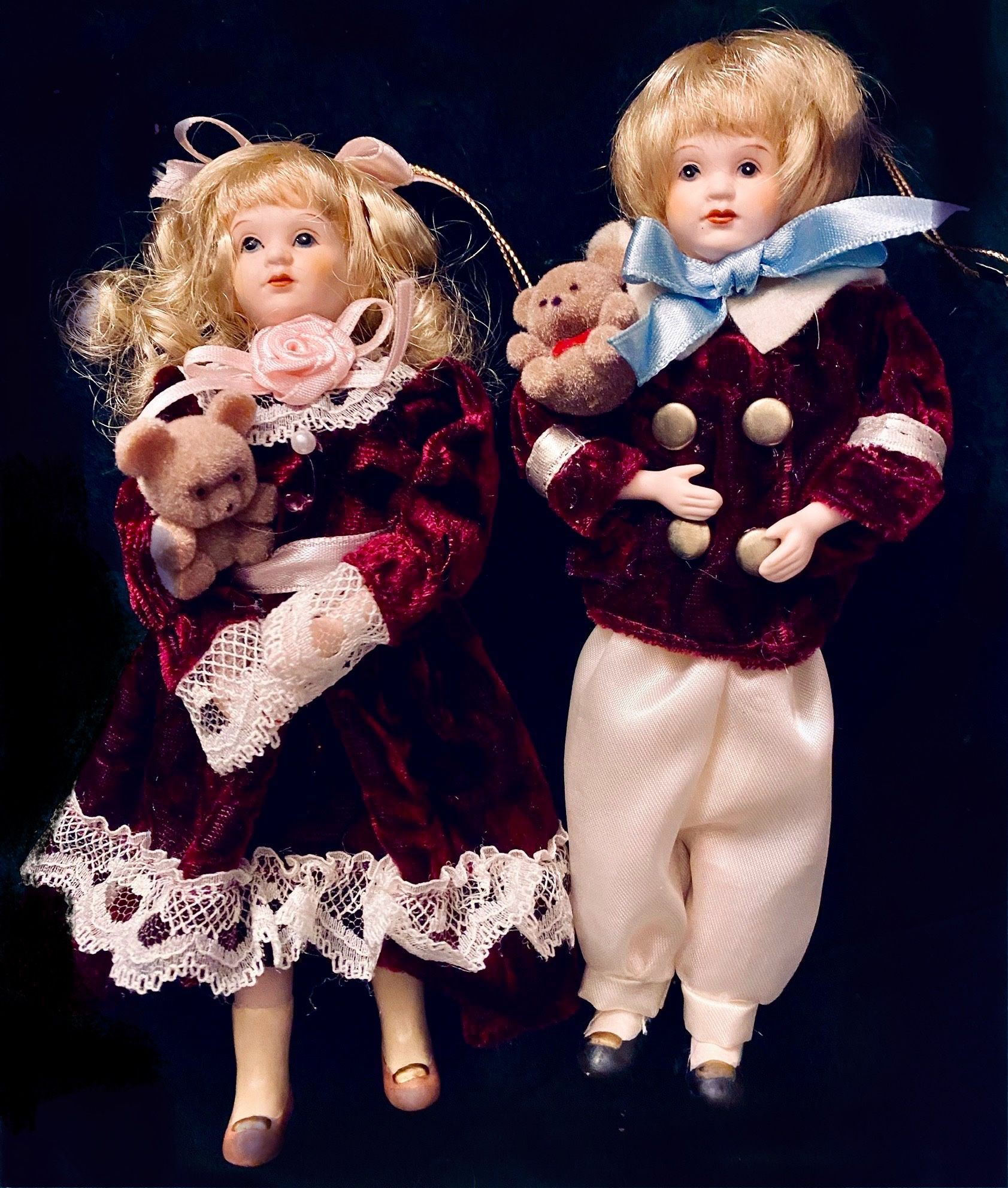 Victorian Porcelain Doll Christmas Ornaments