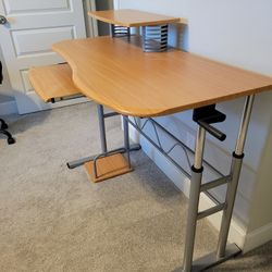 Wooden & Metal Frame Manual Rising Desk