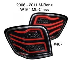 2006 TO 2011 M-Benz (Mercedes-Benz) W164 ML-Class Pearl Black Full LED Tail lights - FOR THE PAIR 
