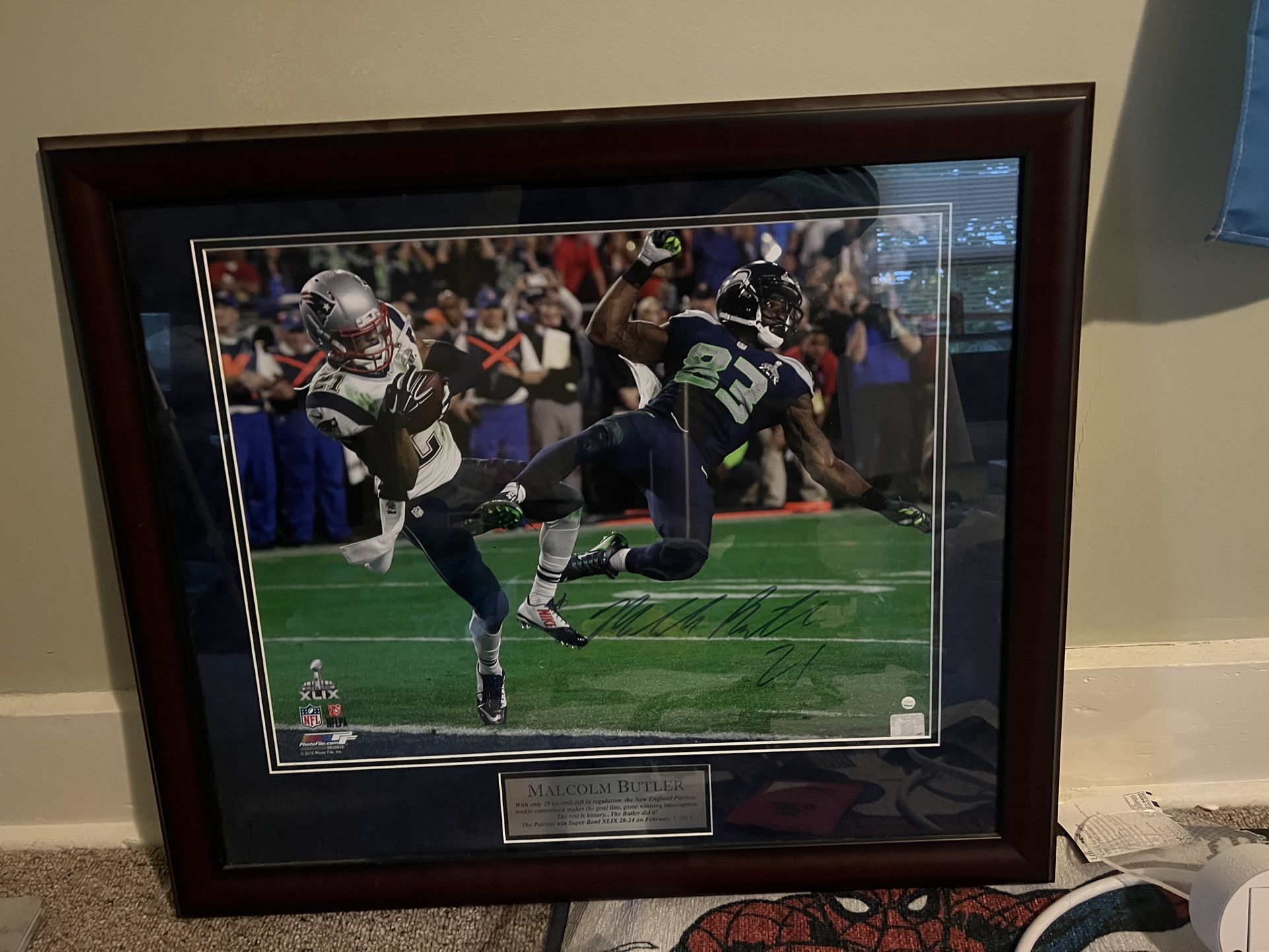 Malcom Butler Autographed  Super Bowl Framed Picture 16X24