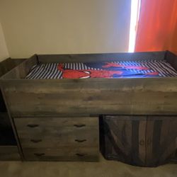 Ashley Frandern Twin Loft Bed w/ Storage & Stairs   $250$ 