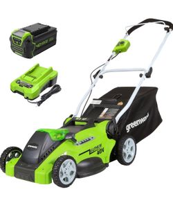 Greenworks 40V 16" (Push) Cordless Lawn Mower, 4.0Ah Battery