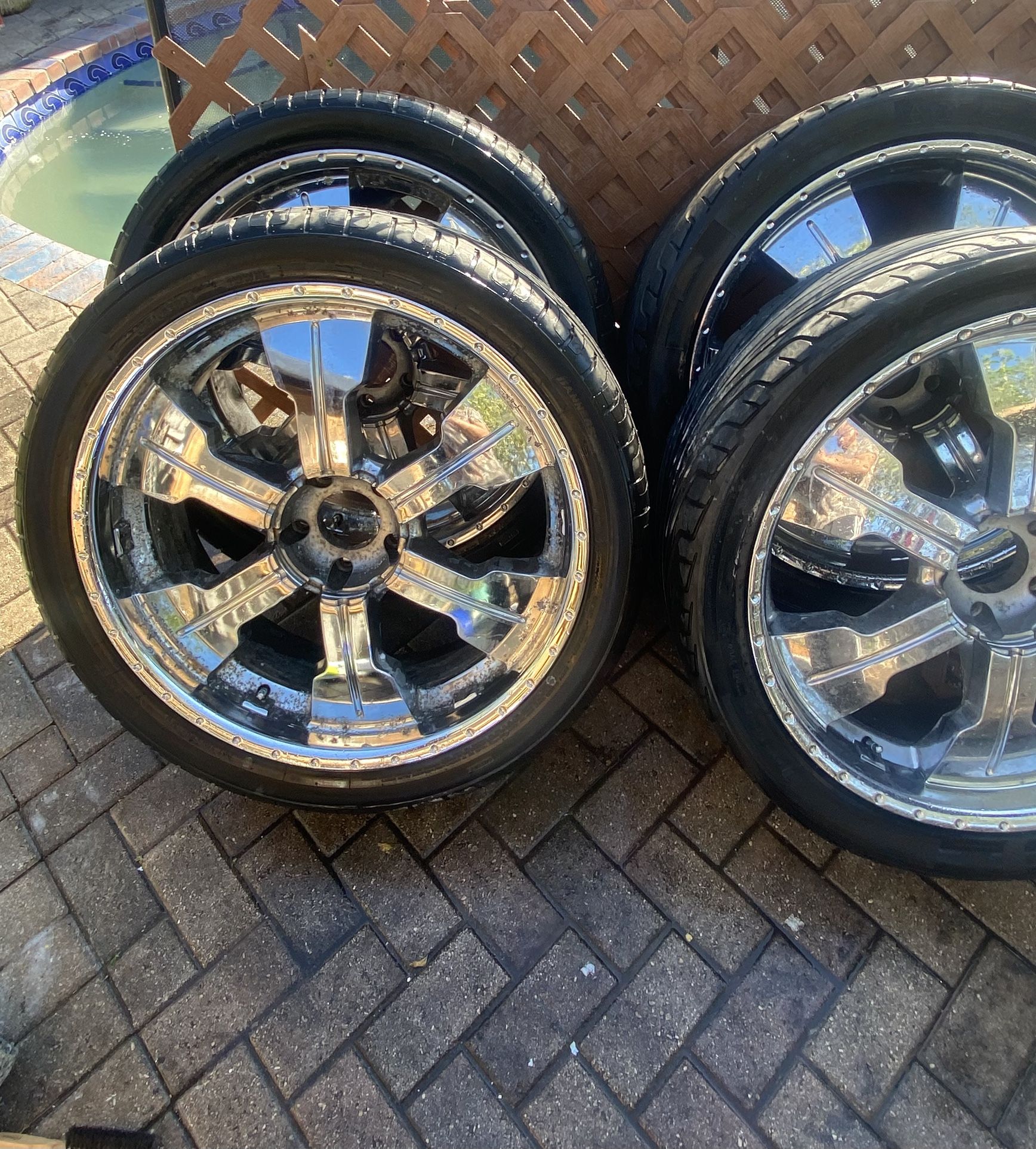 24 Inch Blade Rims 24 Inch 5 Lug Rims And Tires for Sale in North Lauderdale, FL - OfferUp