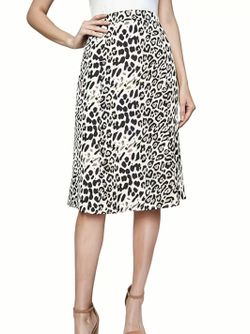 Leopard Print Mid Length Skirt