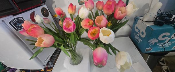 Fake flowers with vase 10$ for both