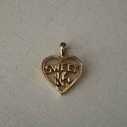 Gold Plated Sweet 16 Charm