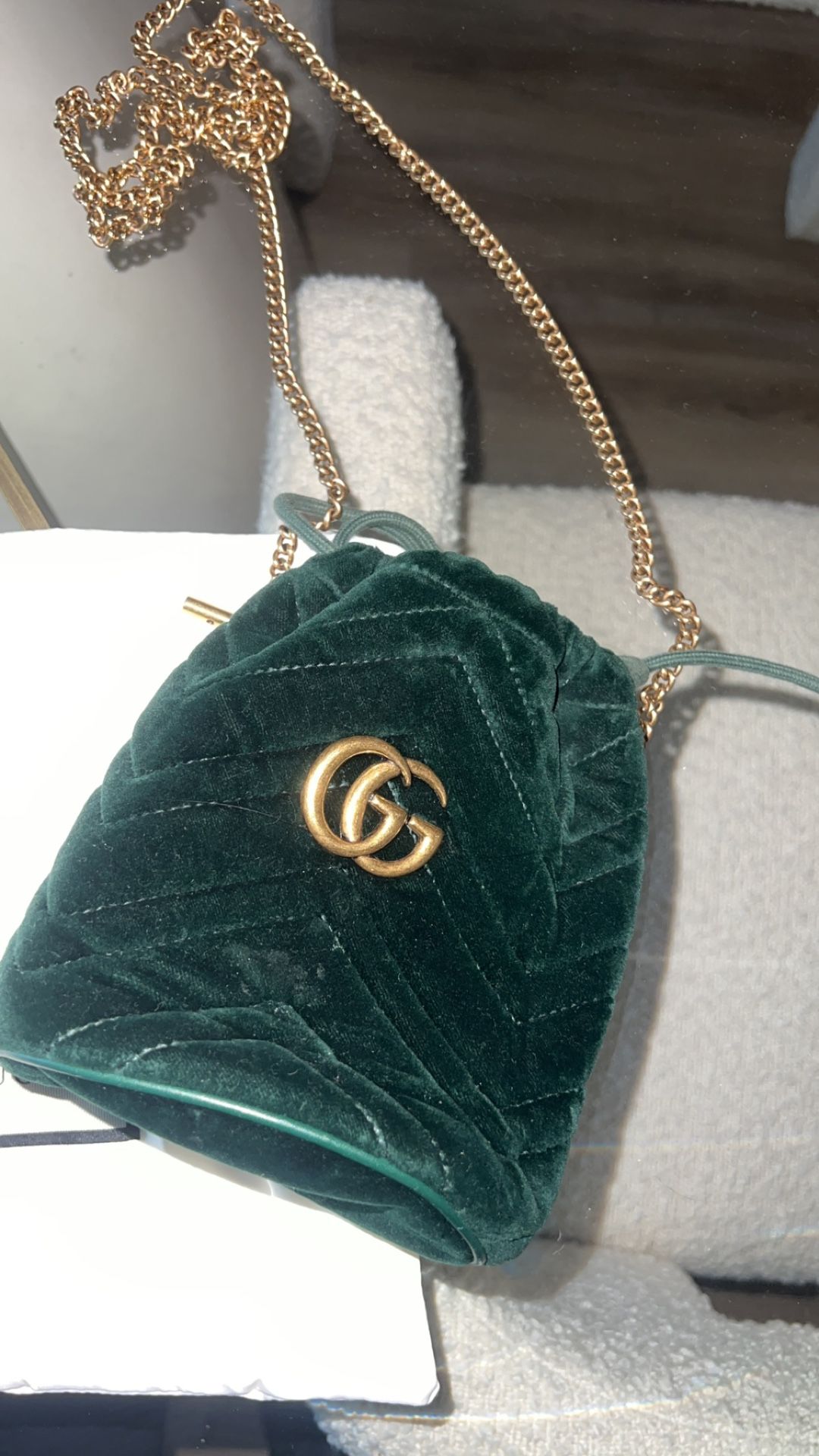 Gucci Velvet Marmont Bucket Bag