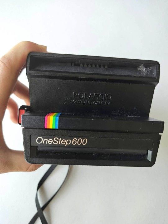Vintage Polaroid One Step 600 Instant Film Camera Rainbow Stripe.