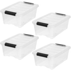 IRIS USA 4-Pack Storage Bins with Lids, 13 Quart