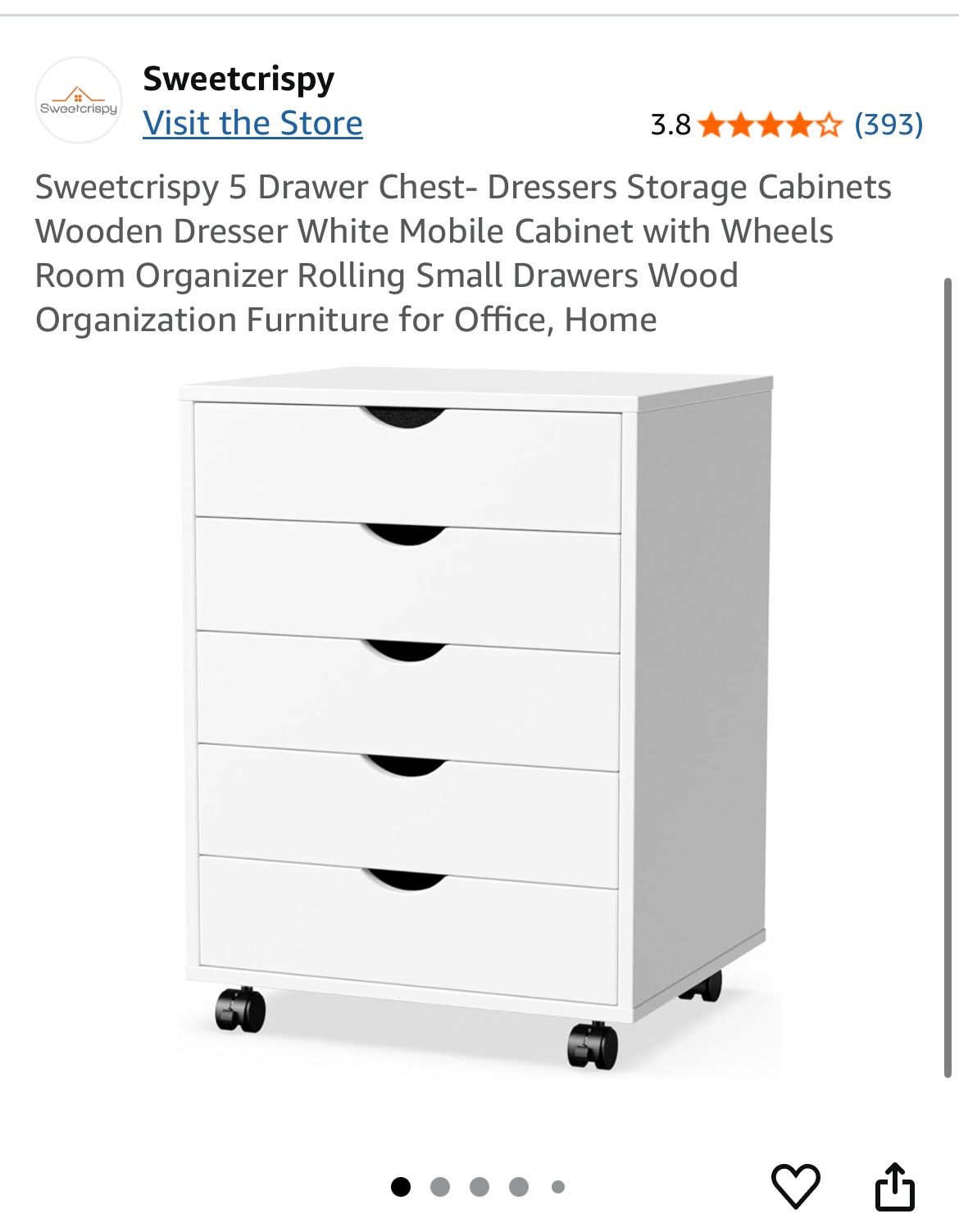 White Rolling Drawer