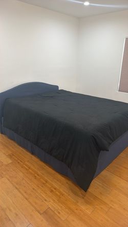 Queen bed frame , box spring and mattress
