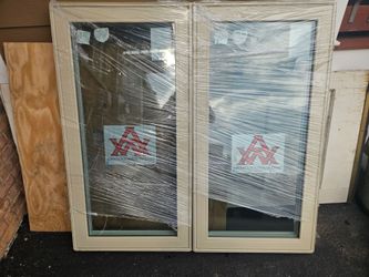 Advanced window casement  white in- windows beige out   26 ¾× 51 ¾