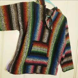 baja rug hoodie small rasta jacket