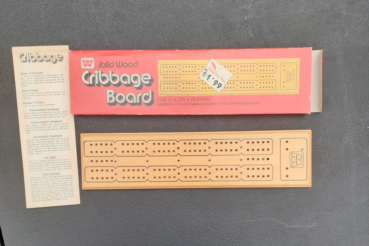 Whitman Wooden Cribbage Board