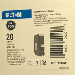 Eaton BRP120DF 20A 1-Pole 120V Plug-On Neutral AFCI/GFCI Breaker