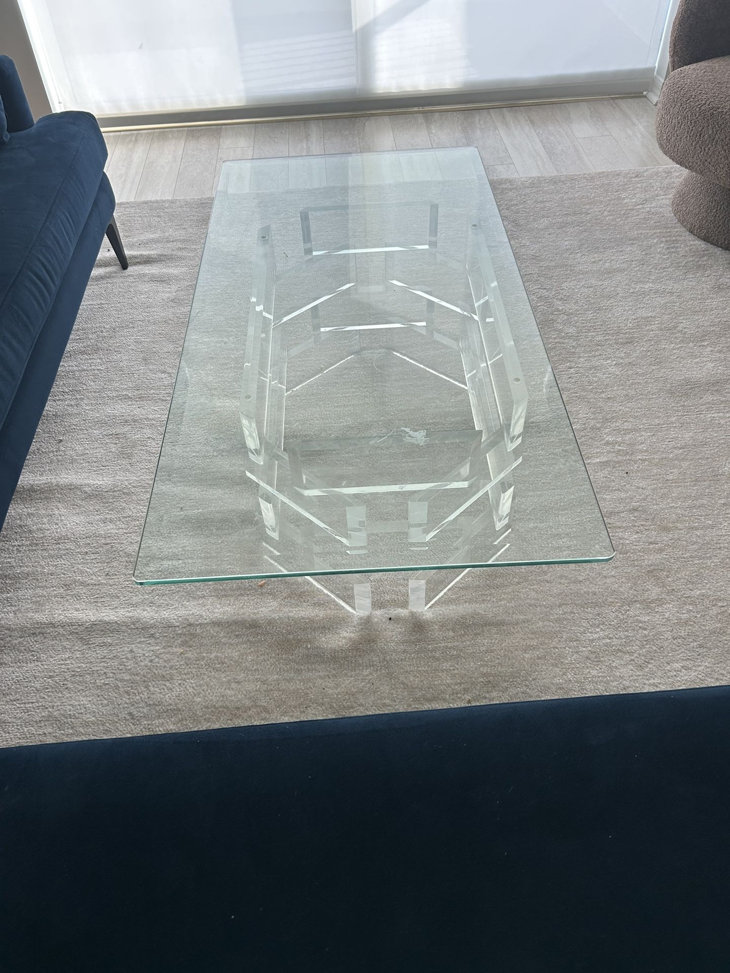 Acrylic Art Deco Coffee Table 48 Inch