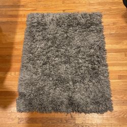Grey Fluffy Rug
