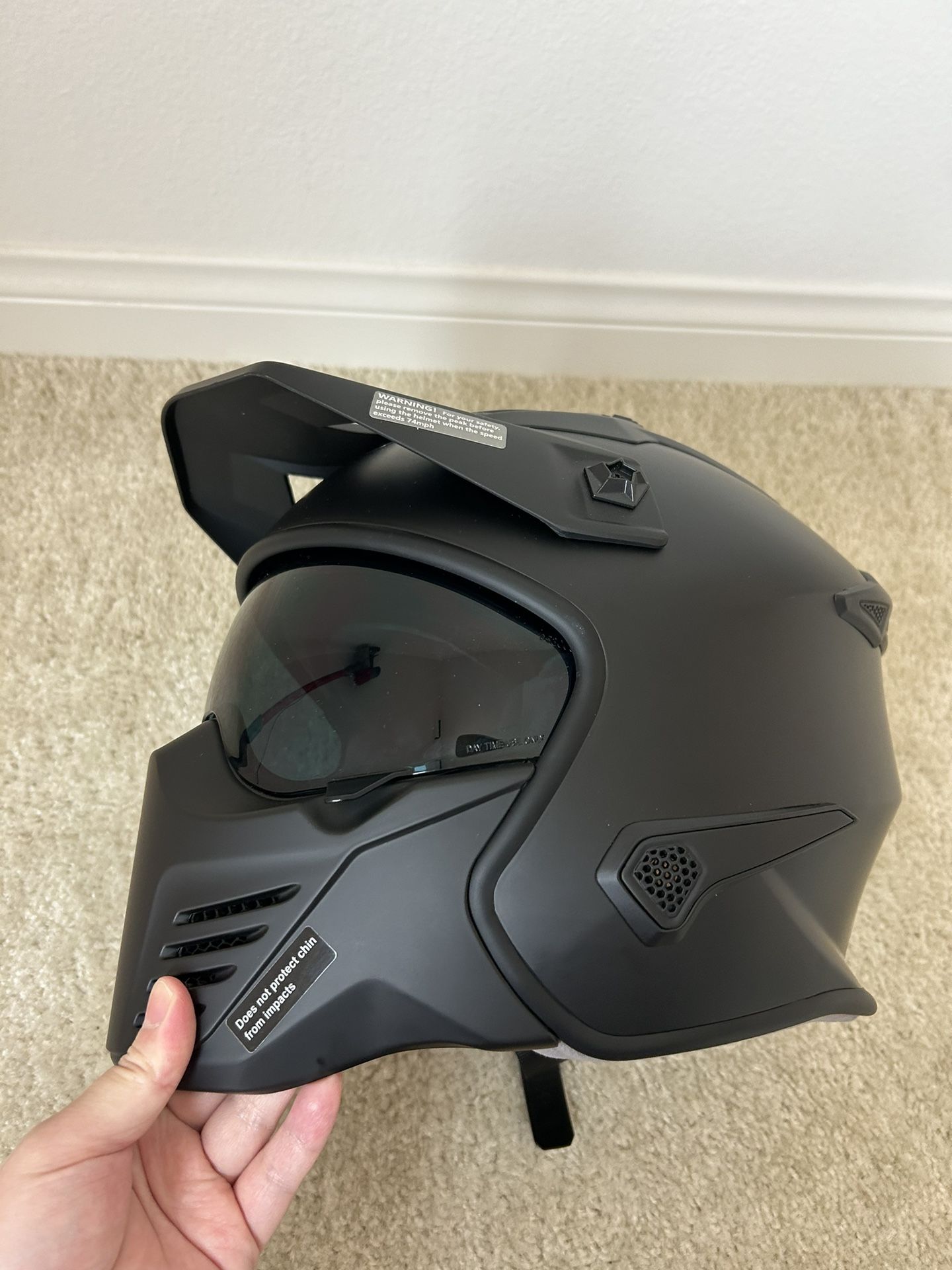Open Face Motorcycle 3/4 Half Helmet for Dirt Bike Moped ATV UTV Motocross Cruiser Scooter DOT