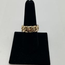 CUBAN RING 10KT YG, 13.4 GRAMS, SIZE 8”