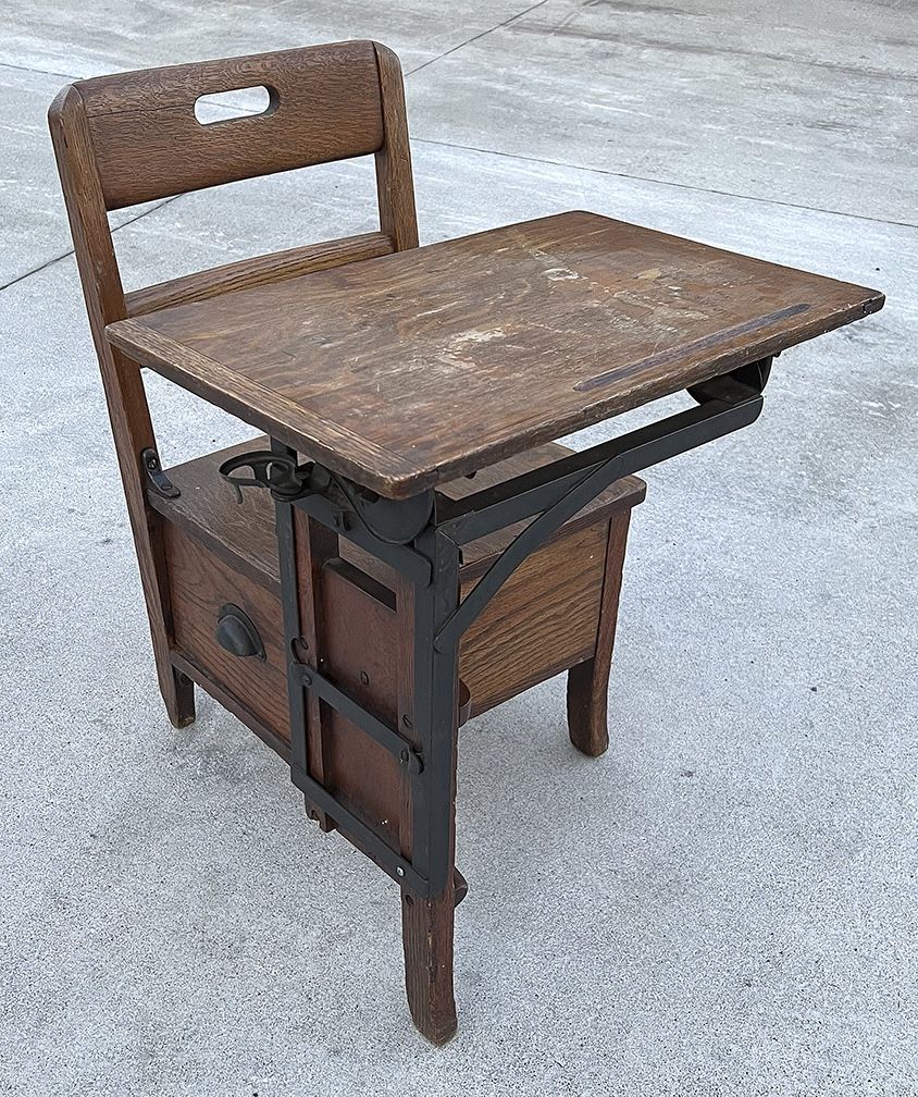 antique school desk