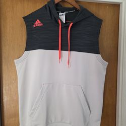 Men's large Adidas sweater hoodie sleeveless gym