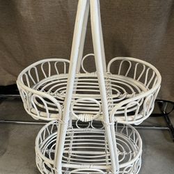 Rattan/Wicker-type Double Shelf/Plant Stand/Doll Bunk Beds