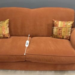 Orange Loveseat Sofa / Couch Oversized 
