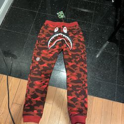 Red BAPE Pants