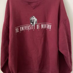 XL The University of Montana Grizzlies Burgundy Sweatshirt