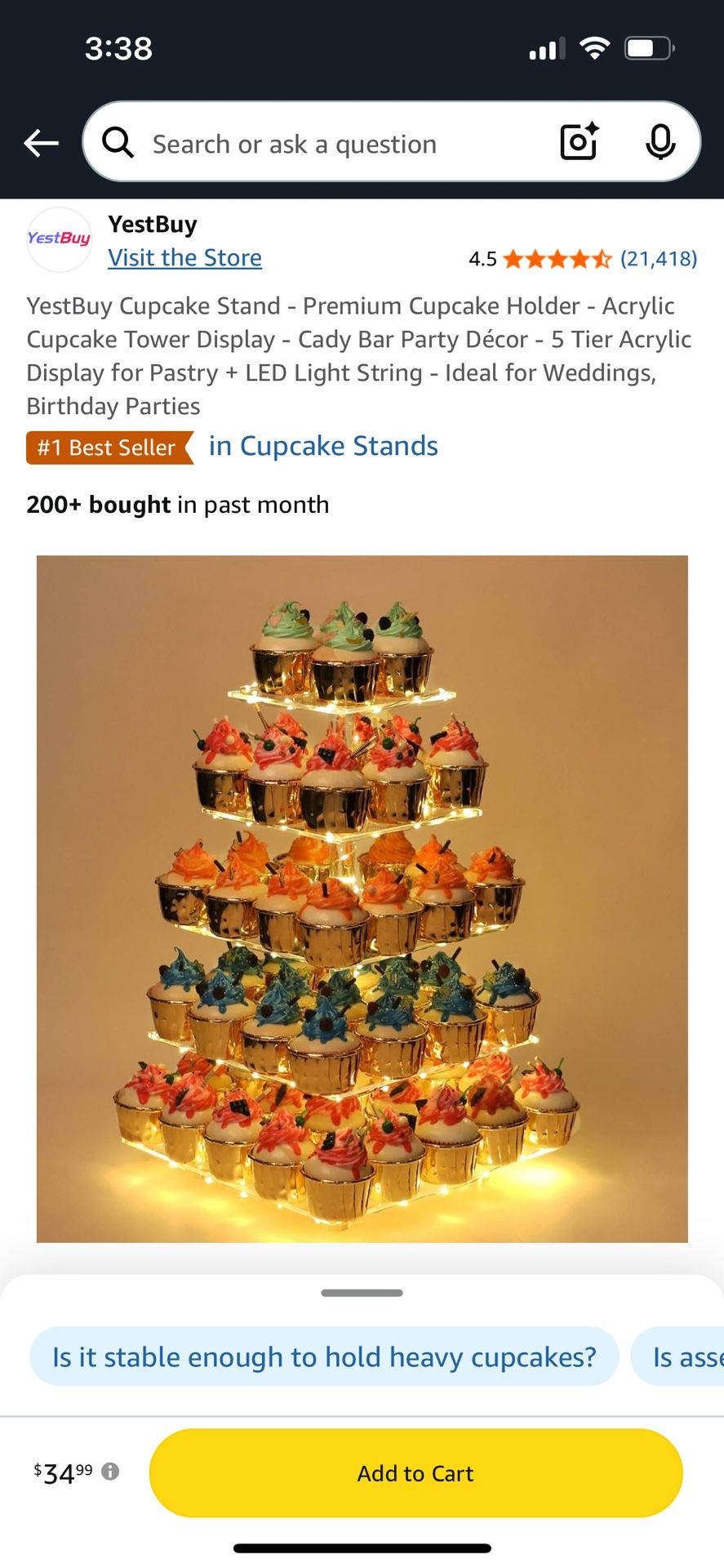Acrylic Cupcake Stand Display 5 Tier