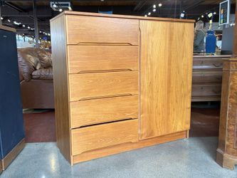 Danish Modern Teak Armoire Dresser