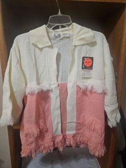 Rochelle California Pink/White Cardigan Set Vintage