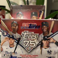 2026 Topps Baseball Series 1 Blaster Box of Packs with Possible Retail Exclusive Holo Foil Parallels and Blaster Exclusive Spring Training Variation C