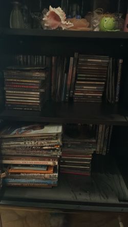 CDs, DVDs and PlayStation 2 games, glassware