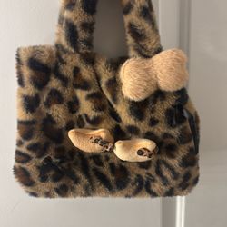 cheetah print bag , hello kitty
