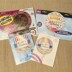 4pc Sing A Tune Happy Birthday Balloons