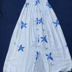 Women's  Pattern Bandeau Long Flowy Summer Dress