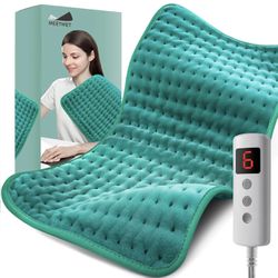 BRAND NEW IN BOX Meetmet Heating Pad for Back, Neck, Shoulder Pain and Cramps, Electric Heating Pads with Auto Shut Off, Moist Dry Heat Options 