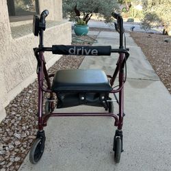 Adult Walker “Drive”  Medical 4-Wheel - Red