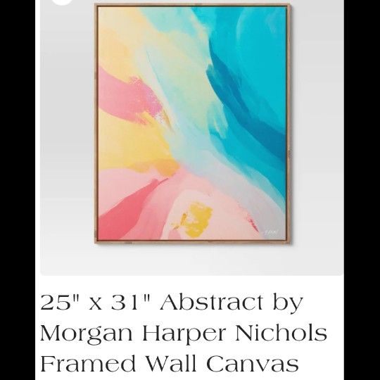 Brand New 25x31 Abstract By Morgan Harper Nichols Framed Walls Canvas