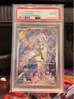 Pokemon PSA 10 N’s Reshiram #167 Illustration Rare Journey Together