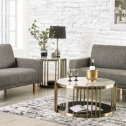 Brand New Grey Modern Style Sofa & Loveseat 