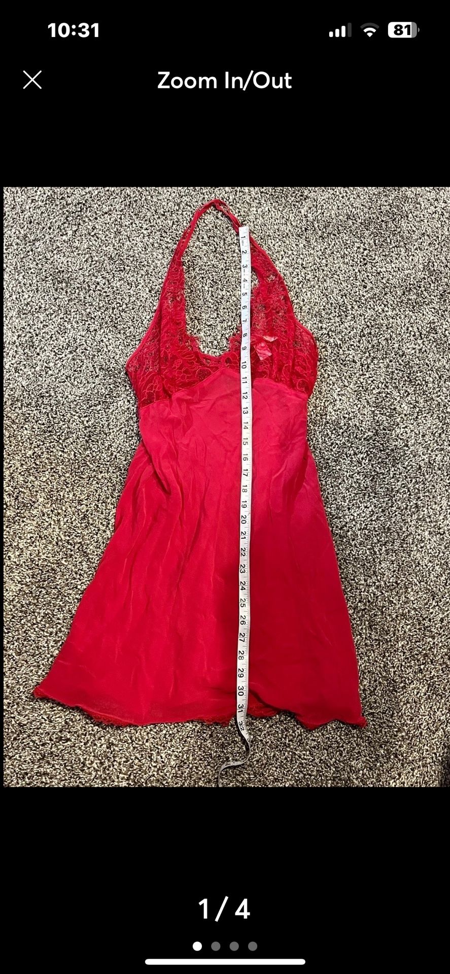 Elegant Red Lace Chemise