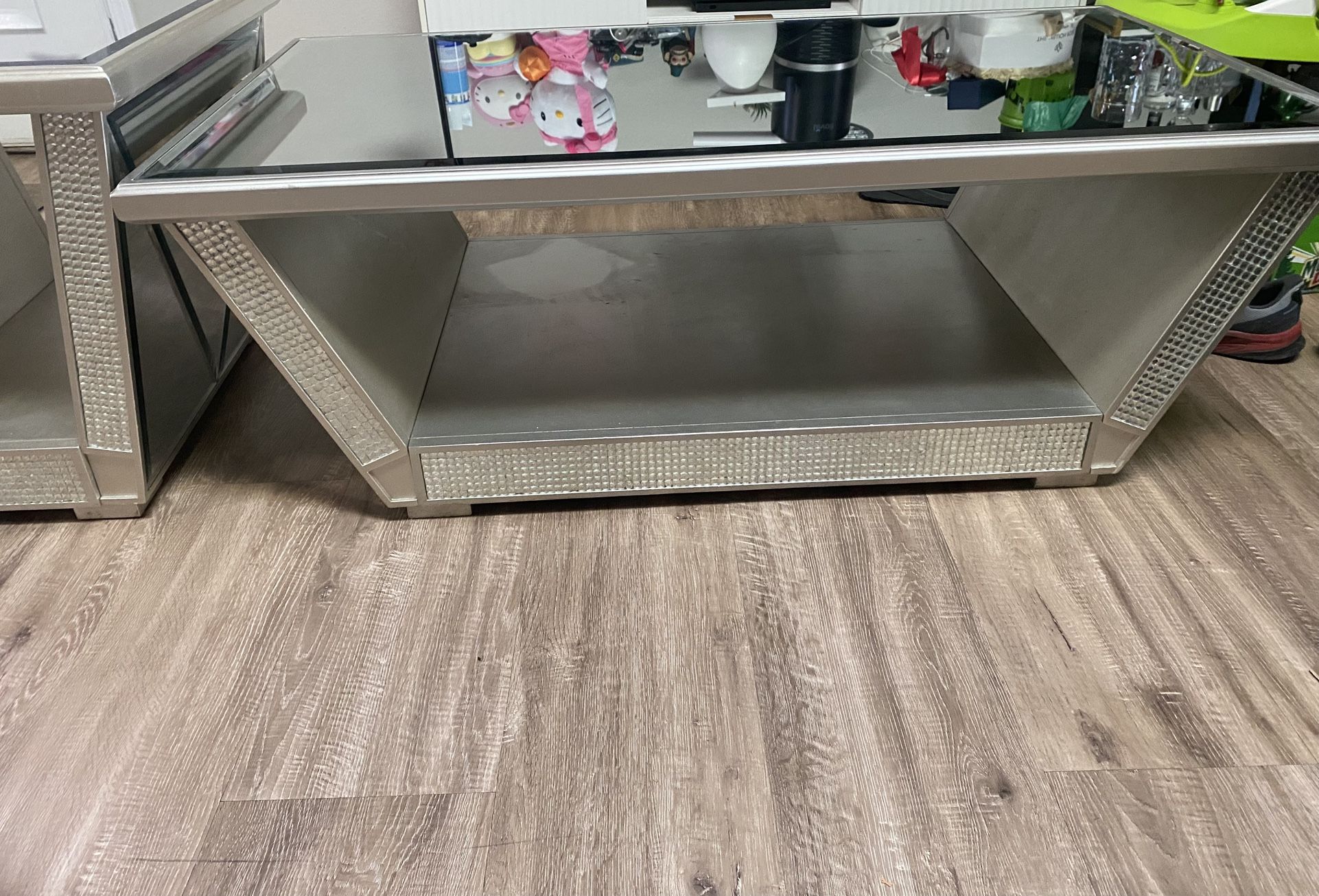 Glass Coffee Table And End Table 
