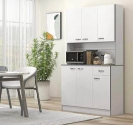 New Assembled Freestanding Kitchen Buffet Hutch Storage Pantry