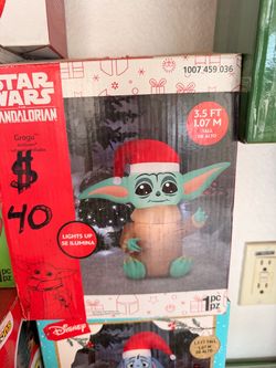 Baby yoda Christmas blowup