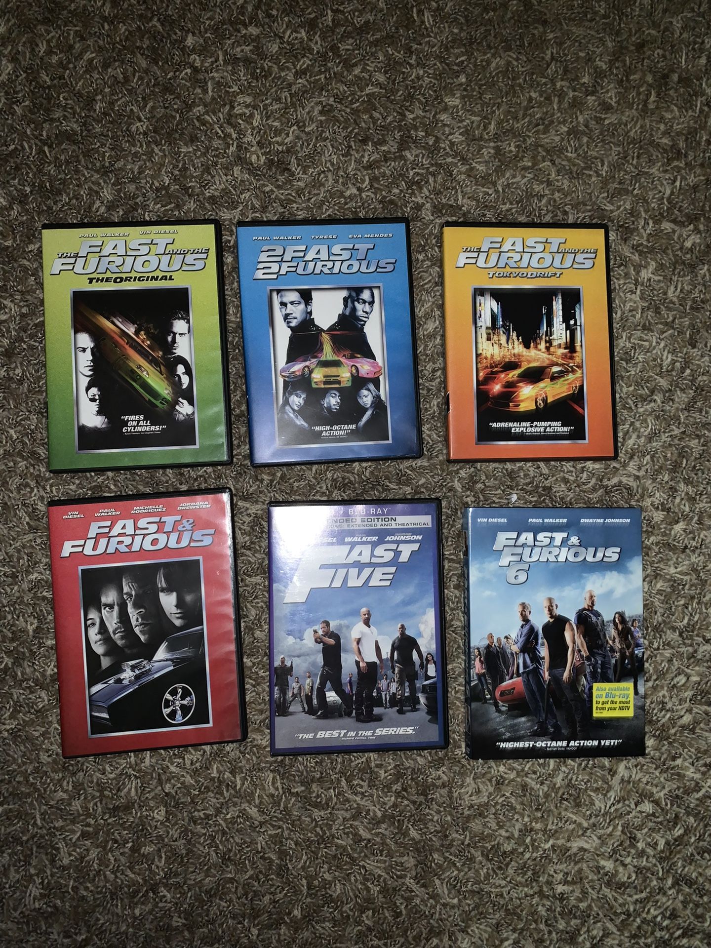 1-6 Fast & Furious DVD’s