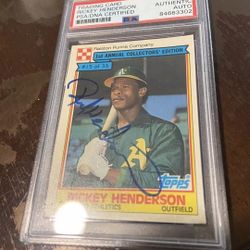 Ricky Henderson Autograph Card PSA